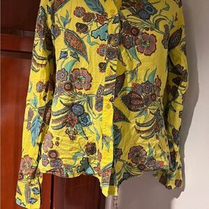 riachuelo dress suit shirt button top floral leaves long sleeve y2k riachuelo